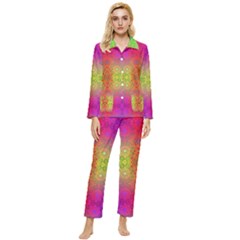 Mirrored Energy Womens  Long Sleeve Velvet Pocket Pajamas Set by Thespacecampers