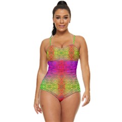 Mirrored Energy Retro Full Coverage Swimsuit by Thespacecampers