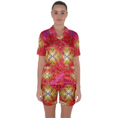 Liquid Lava Satin Short Sleeve Pajamas Set by Thespacecampers