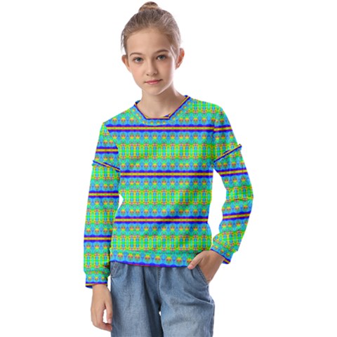 Green Machine Kids  Long Sleeve Tee With Frill  by Thespacecampers