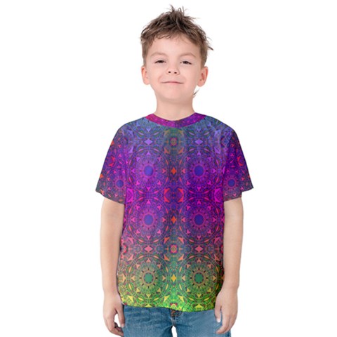 Stained Glass Vision Kids  Cotton Tee by Thespacecampers