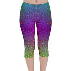 Stained Glass Vision Velvet Capri Leggings  by Thespacecampers