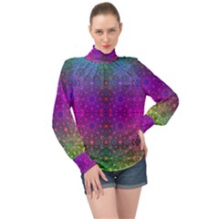 Stained Glass Vision High Neck Long Sleeve Chiffon Top by Thespacecampers