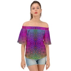 Stained Glass Vision Off Shoulder Short Sleeve Top by Thespacecampers