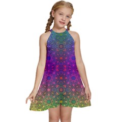 Stained Glass Vision Kids  Halter Collar Waist Tie Chiffon Dress by Thespacecampers