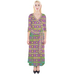 Unidentified  Flying Quarter Sleeve Wrap Maxi Dress