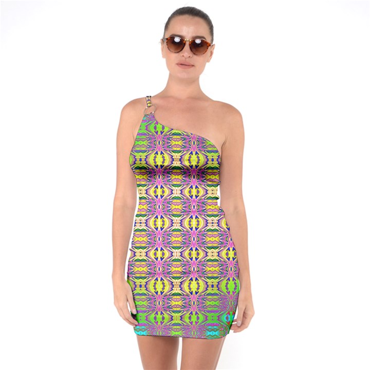 Unidentified  Flying One Soulder Bodycon Dress