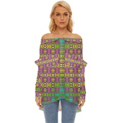 Unidentified  Flying Off Shoulder Chiffon Pocket Shirt