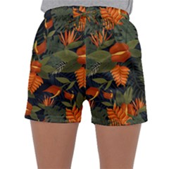 Orange Leaves Sleepwear Shorts by HWDesign