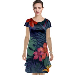 Colorful Flowers Cap Sleeve Nightdress by HWDesign