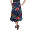 Colorful Flowers Midi Mermaid Skirt View2