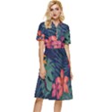 Colorful Flowers Button Top Knee Length Dress View1