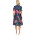 Colorful Flowers Button Top Knee Length Dress View2