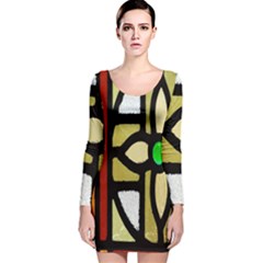 Abstract-0001 Long Sleeve Velvet Bodycon Dress by nate14shop