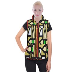 Abstract-0001 Women s Button Up Vest by nate14shop