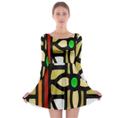 Abstract-0001 Long Sleeve Skater Dress by nate14shop