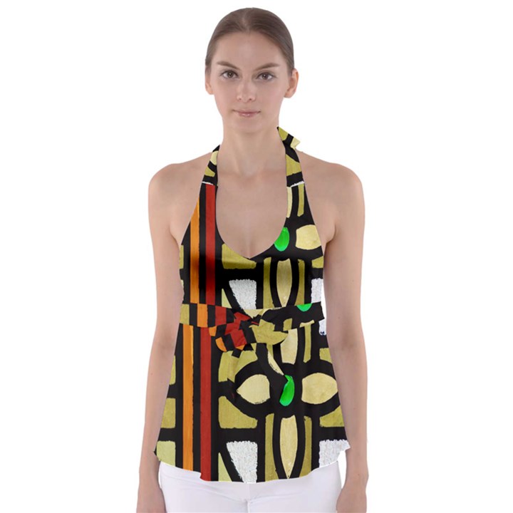 Abstract-0001 Babydoll Tankini Top