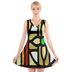 Abstract-0001 V-neck Sleeveless Dress by nate14shop