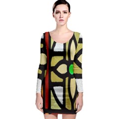 Abstract-0001 Long Sleeve Bodycon Dress by nate14shop