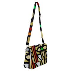 Abstract-0001 Shoulder Bag With Back Zipper by nate14shop