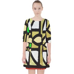 Abstract-0001 Quarter Sleeve Pocket Dress by nate14shop