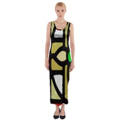 Abstract-0001 Fitted Maxi Dress by nate14shop