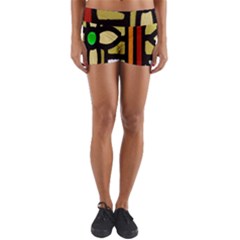 Abstract-0001 Yoga Shorts by nate14shop