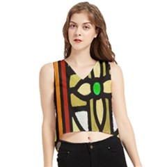 Abstract-0001 V-neck Cropped Tank Top by nate14shop