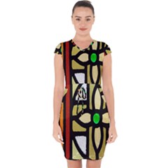 Abstract-0001 Capsleeve Drawstring Dress  by nate14shop