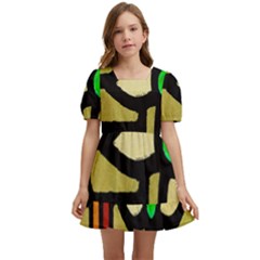 Abstract-0001 Kids  Short Sleeve Dolly Dress