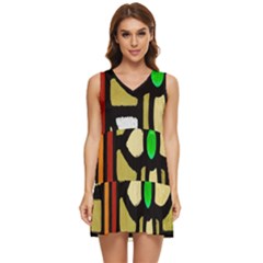 Abstract-0001 Tiered Sleeveless Mini Dress by nate14shop