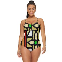 Abstract-0001 Retro Full Coverage Swimsuit