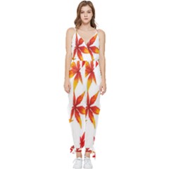 Abstract-b 001 Sleeveless Tie Ankle Chiffon Jumpsuit