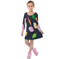 Autumn-b 001 Kids  Long Sleeve Velvet Dress by nate14shop