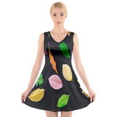 Autumn-b 001 V-neck Sleeveless Dress