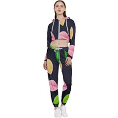 Autumn-b 002 Cropped Zip Up Lounge Set by nate14shop