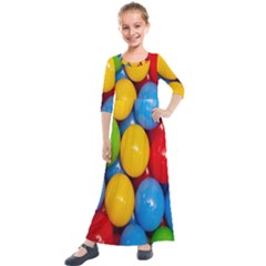 Background-b 001 Kids  Quarter Sleeve Maxi Dress by nate14shop