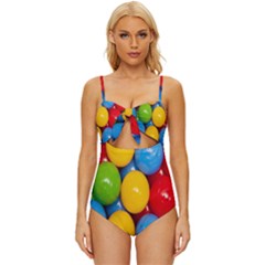 Background-b 001 Knot Front One-piece Swimsuit