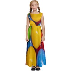 Background-b 001 Kids  Satin Sleeveless Maxi Dress