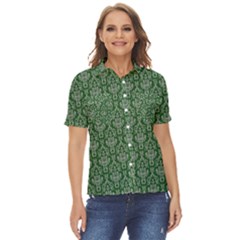 Background-b 003 Women s Short Sleeve Double Pocket Shirt