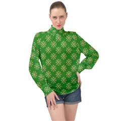 Background-b 004 High Neck Long Sleeve Chiffon Top