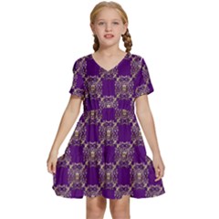 Background-b 005 Kids  Short Sleeve Tiered Mini Dress