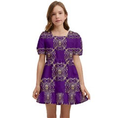 Background-b 005 Kids  Short Sleeve Dolly Dress