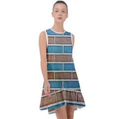 Brick-wall Frill Swing Dress