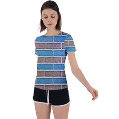 Brick-wall Back Circle Cutout Sports Tee