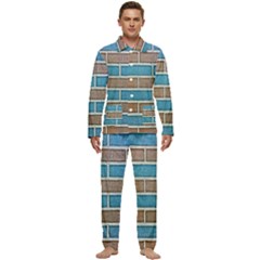 Brick-wall Men s Long Sleeve Velvet Pocket Pajamas Set