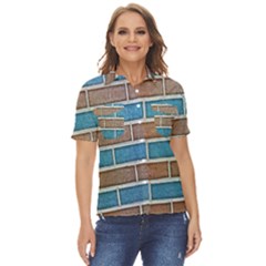 Brick-wall Women s Short Sleeve Double Pocket Shirt