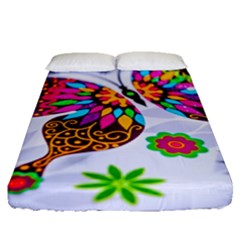 Butterfly-b 001 Fitted Sheet (queen Size) by nate14shop