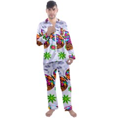 Butterfly-b 001 Men s Long Sleeve Satin Pajamas Set by nate14shop