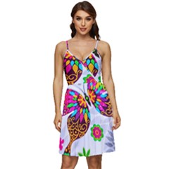 Butterfly-b 001 V-neck Pocket Summer Dress 